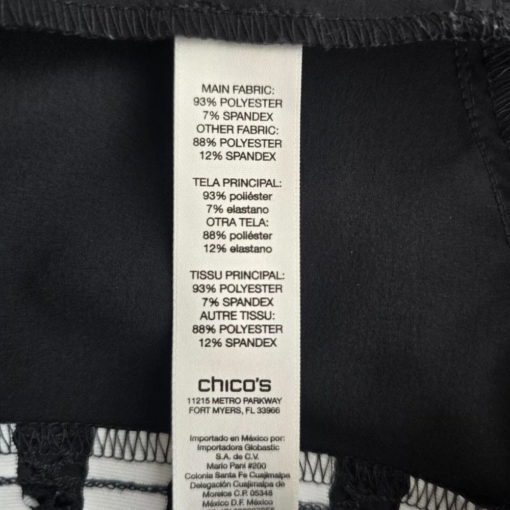 Weekends by Chico's Blazer Jacket Women Medium Full Zip‎ Black Striped Nautical